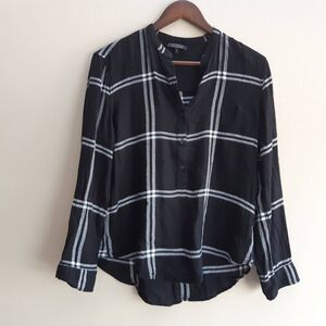 Lucky Brand black & white plaid top